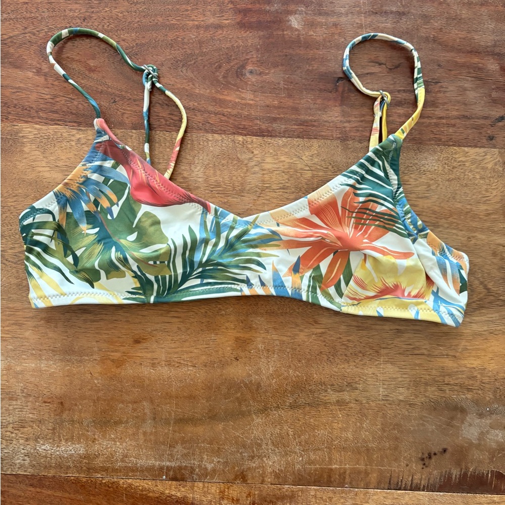 Tropical Print Bikini Top